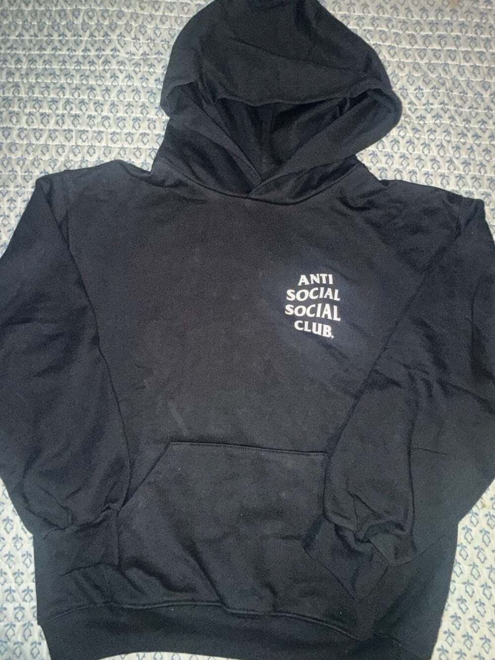 Anti Social Social Club Hoodie Size L Black Pearl Embellished